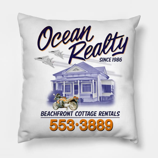 Ocean Realty Pillow by SKIDVOODOO