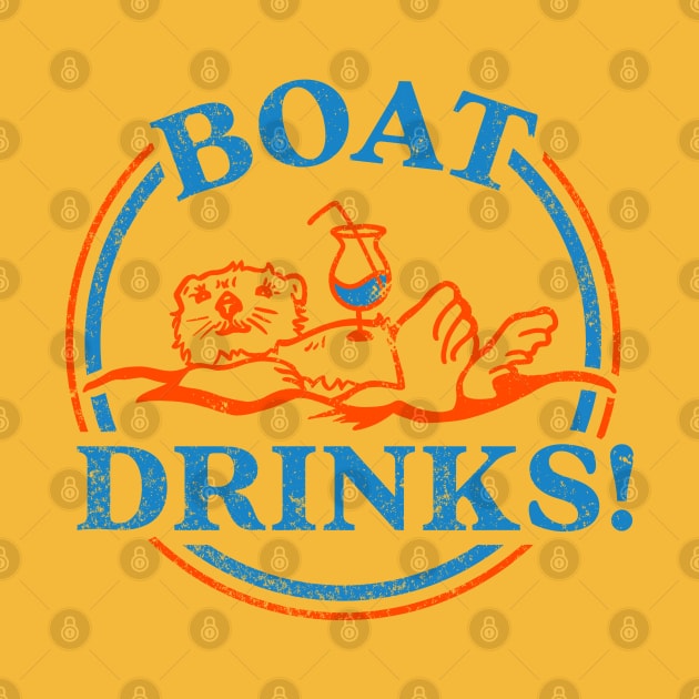 "Boat Drinks!" Cute & Funny Otter Drinking A Cocktail by The Whiskey Ginger