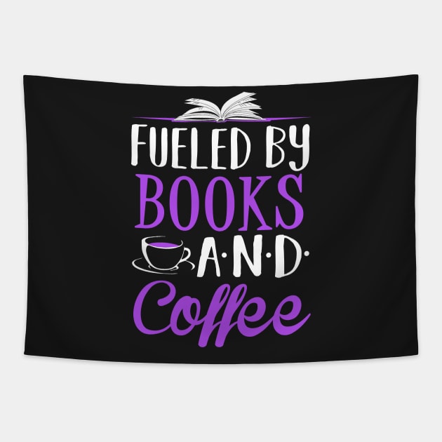 Fueled by Books and Coffee Tapestry by KsuAnn