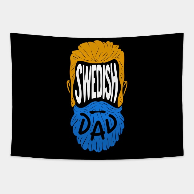 Swedish Dad - Vintage Beard Gift Tapestry by biNutz