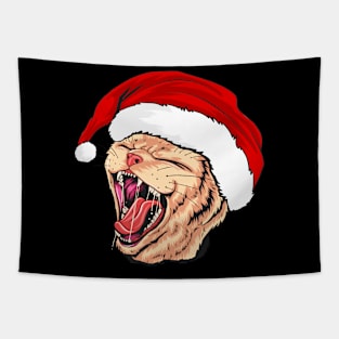 Kitty Screaming funny Christmas Cat Lover Gift Tapestry