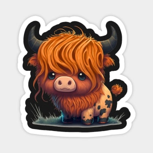 Highland Cow Cute Brown Fluffy Magnet