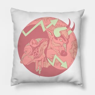 Lpink Bull and Bear Pillow