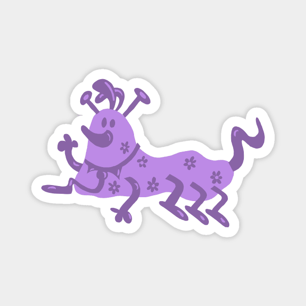 Purple caterpillar Magnet by RemcoDrijver