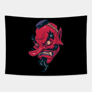 Tengu oni mask cartoon Tapestry