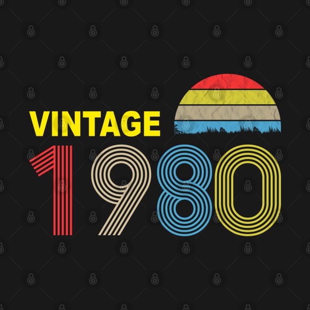 Vintage Retro year date birthday 1980 by az_Designs