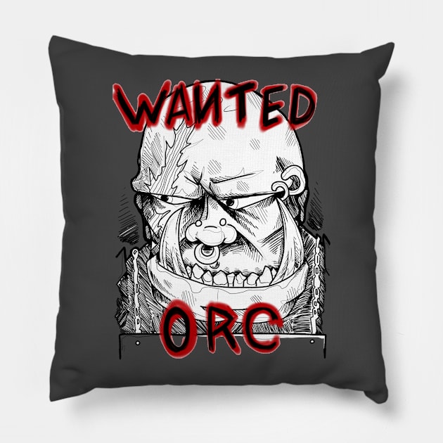 Wanted Orc Pillow by paintchips