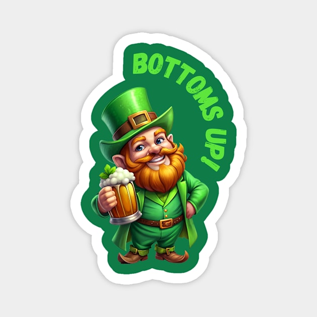 Bottoms Up Leprechaun: A Joyful Toast Magnet by Frim-Design