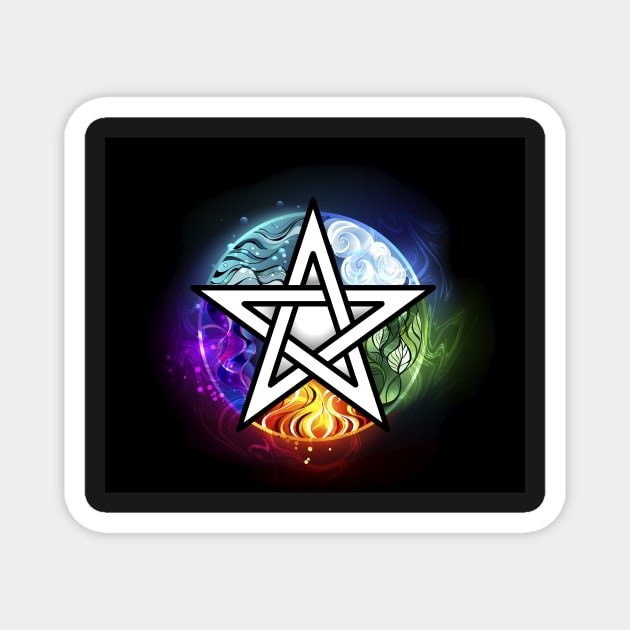 Glowing Wiccan Pentagram Magnet by Blackmoon9