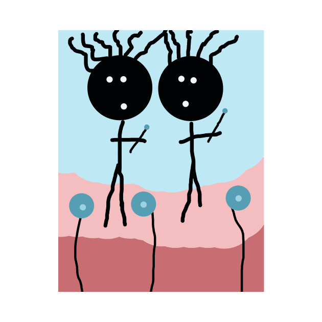 Kids With Desert Flowers Stick Figure by Eigo Wild