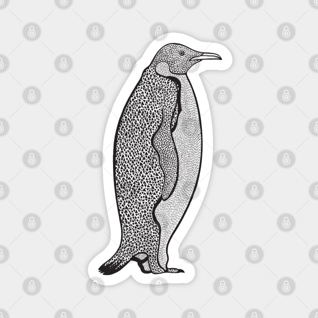 Emperor Penguin Ink Art - on light colors Magnet by Green Paladin