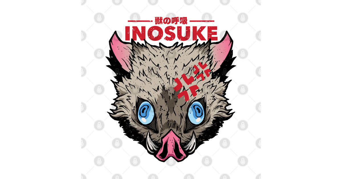 Demon Slayer Inosuke Colour - Demon Slayer Kimetsu No Yaiba - T-Shirt ...