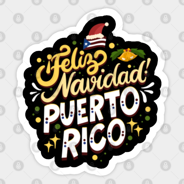 Feliz Navidad Puerto Rico Merry Christmas Puerto Rico Sticker