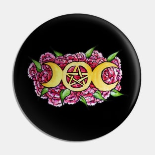 Triple Moon Pentagram Pin