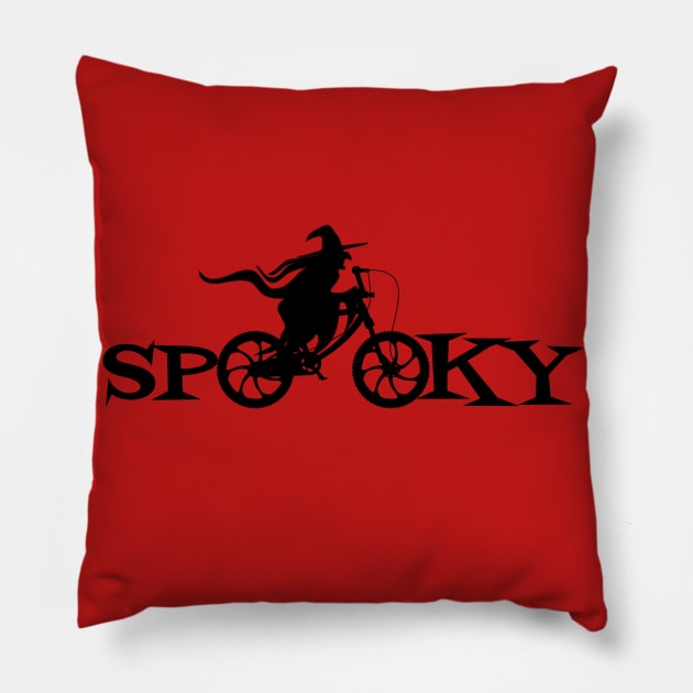 Spooky Witch on Cycle Pillow by Urban