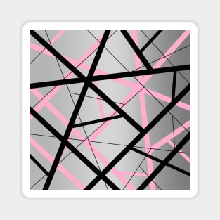 Light Pink/Silver/Black Pattern Magnet