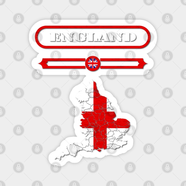 ENGLAND, UNITED KINGDOM, MAP OF ENGLAND. SAMER BRASIL Magnet by Samer Brasil