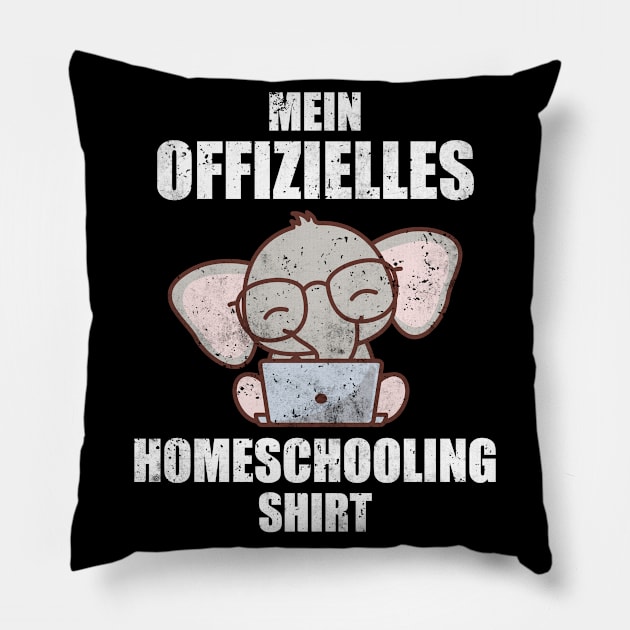 Official Homeschooling Shirt Elephant Pillow by Schwarzweiss