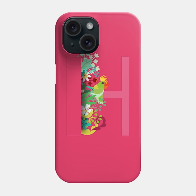 Tropical alphabet H Phone Case by Susana