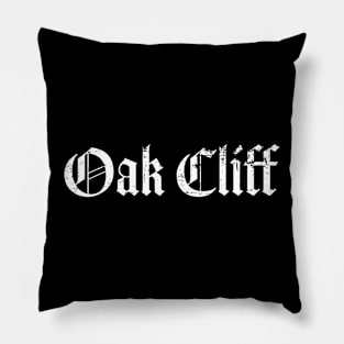 Oak Cliff Texas White Pillow