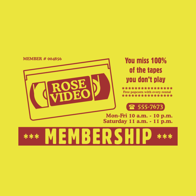 Retro Rose Video Membership Card by Movie Vigilante