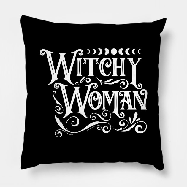 Witchy Woman - Halloween Witch Pillow by Iron Ox Graphics