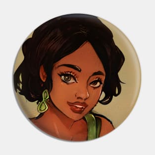 BLACk ANIME GiRL Pin