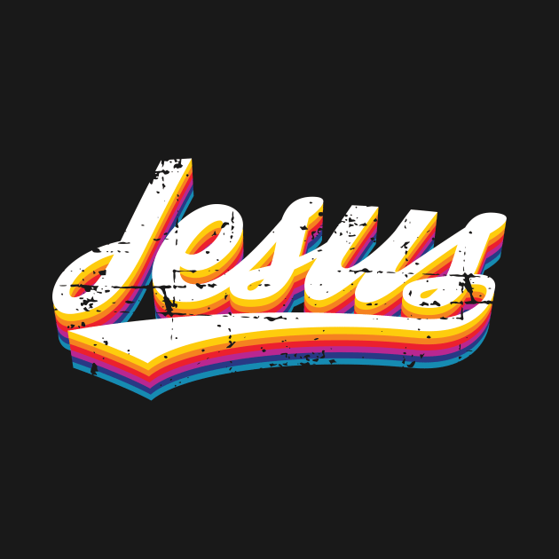 Jesus Retro Distress by worshiptee