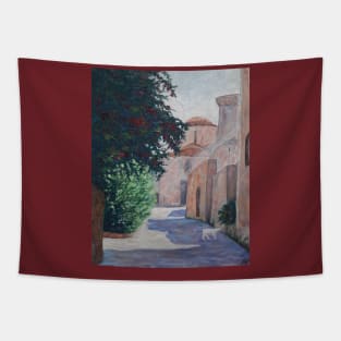 Rhodes Old Town Oil painting Tapestry