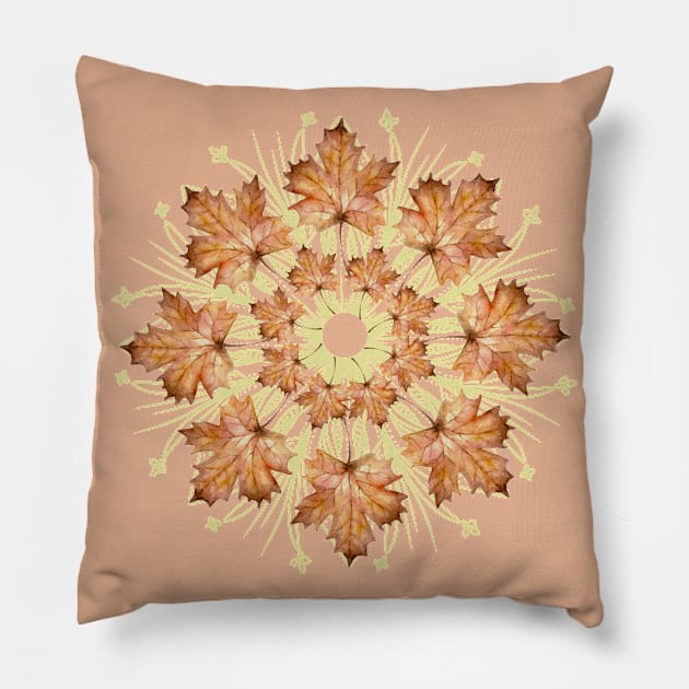 Dry Leaves of Autumn, Welcome Halloween ! Pillow by ariverde