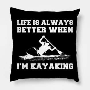 Paddle to Paradise: Embrace the Joy of Kayaking! Pillow