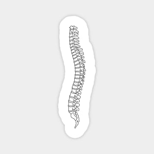 black and white minimalist human spine Magnet