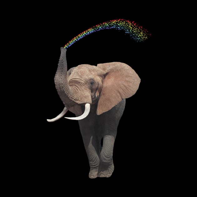 Elephant with rainbow - Elephants in Africa by T-SHIRTS UND MEHR