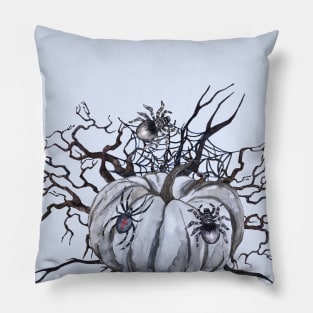 Halloween Scary Evil Pumkin with spiders Pillow