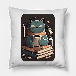 Coffee, Cats, and Books - Funny Cats Pillow