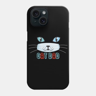 Cat Dad Wearing A Mask Pattern Graphic illustration Phone Case
