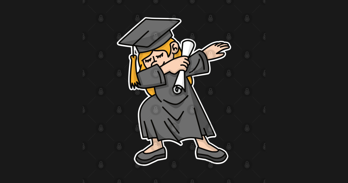 Download Girl student dab dabbing graduation school - Graduation - Sticker | TeePublic UK