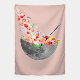 Flower Moon Collage art Tapestry
