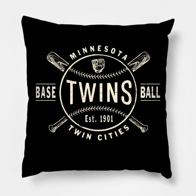 Old Style Minnesota Twins 3 by Buck Tee Original Pillow by Buck Tee