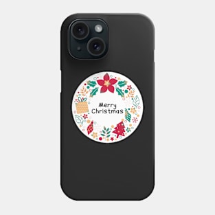 Merry Christmas Round Sticker 14 Phone Case