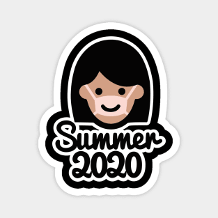 Summer 2020 face mask sun tan vacation corona girl facemask Magnet