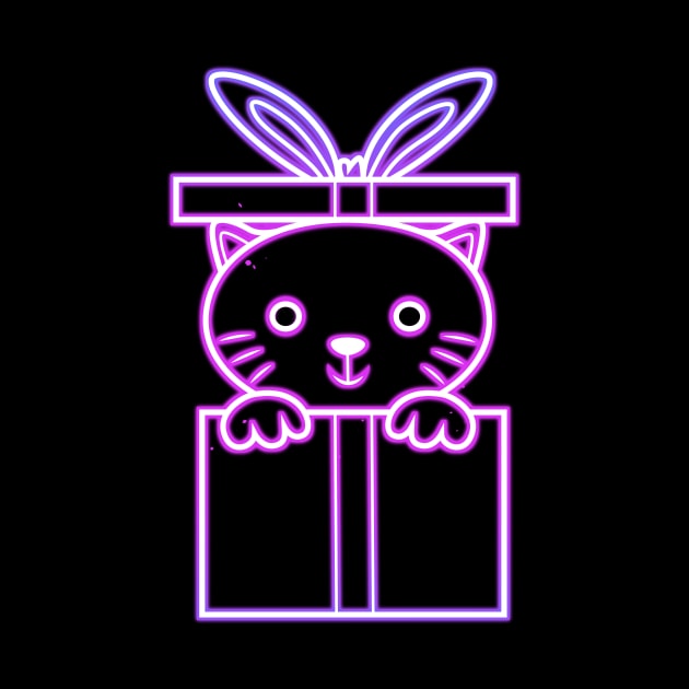 Cat Gift Neon by Imaginbox Studio