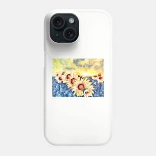 Sunset and sunflowers Phone Case
