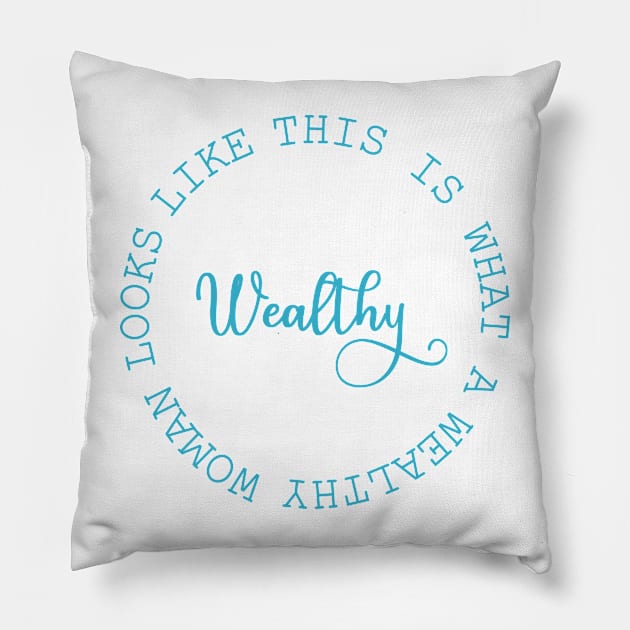 Humorous design wealthy woman Pillow by Anines Atelier