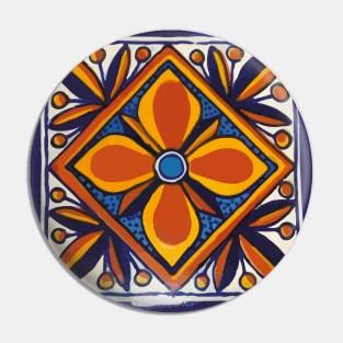 Yellow star talavera tile typical hand painted mosaic ceramic Pin