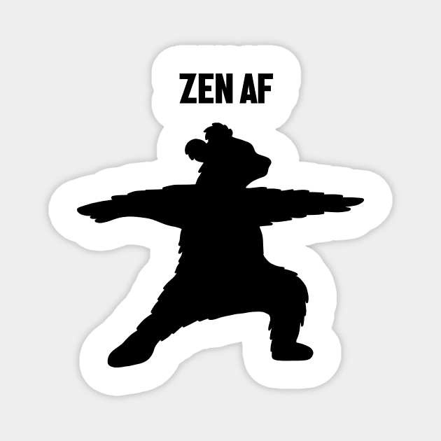 Zen Af Bear, Yoga Meditation Funny Magnet by logiamerch