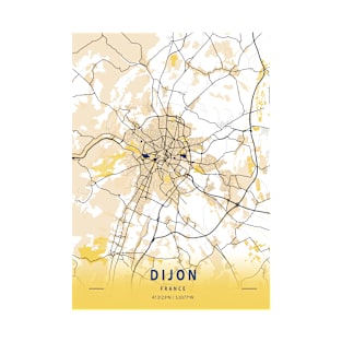 Dijon - France Yellow City Map T-Shirt