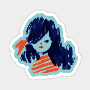 Girl in Blue Magnet