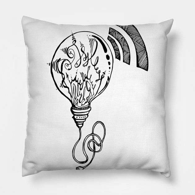 Light bulb Pillow by TKDoodle