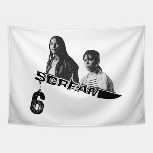 Copy of scream VI  (Scream 6) Melissa Barrera (Sam Carpenter) - Jenna Ortega (Tara Carpenter) scary horror movie graphic design by ironpalette Tapestry